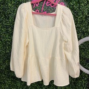 Madewell peasant top never worn cream color